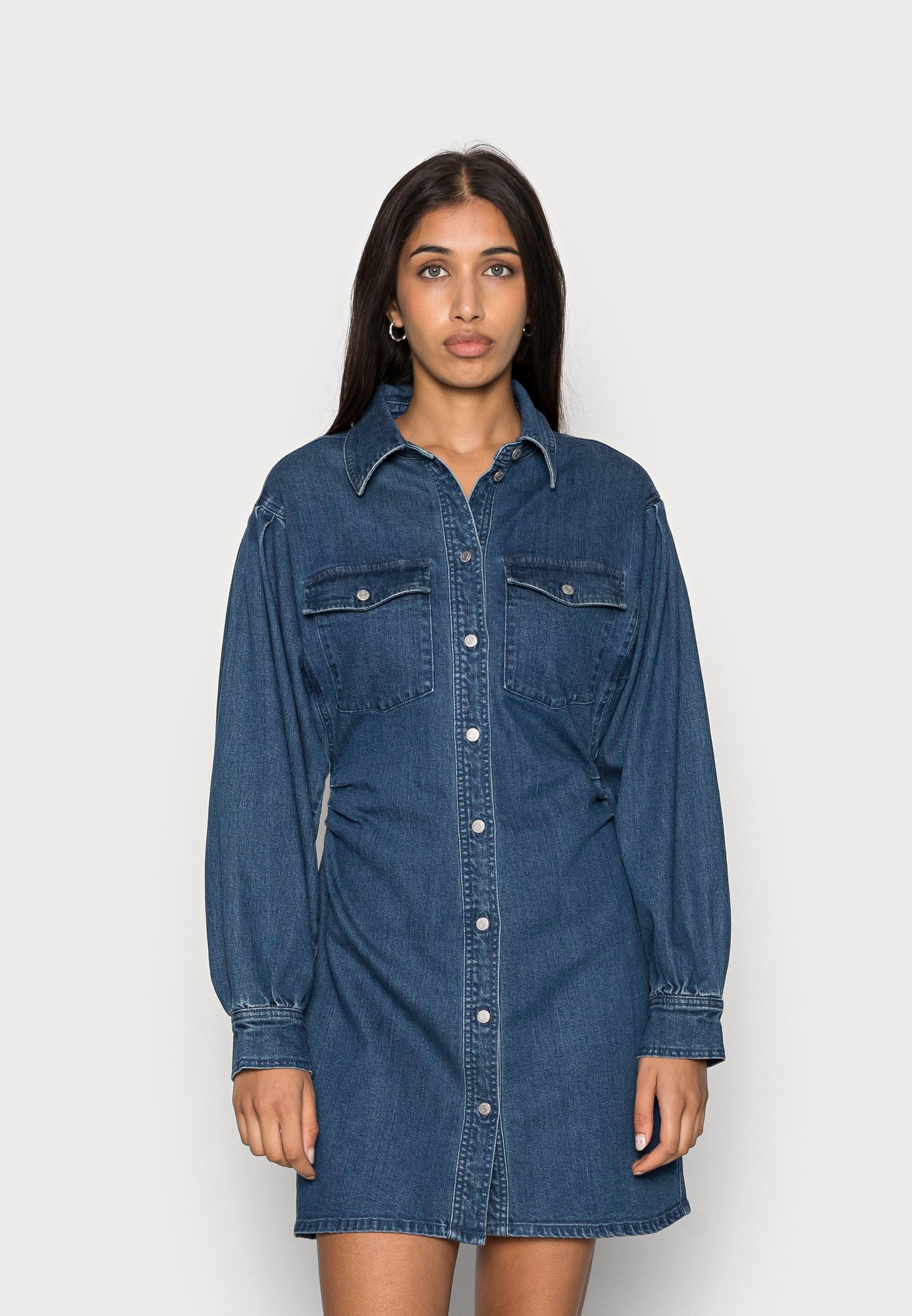 Vero Moda VMOLINE SHORT DRESS - Denim 