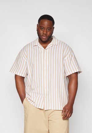 Selected Homme SLHRELAXNEW-LINEN SHIRT RESORT - Shirt - beige/white