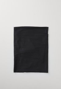 Rettangolo di tessuto nero con una superficie liscia, caratterizzato da bordi puliti e senza motivi o accessori visibili.