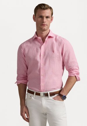 CUSTOM FIT LINEN SHIRT - Button down-skjorte - pink/white