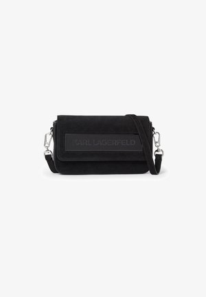 KARL LAGERFELD IKON K SMALL FLAP SUEDE - Torba preko tijela - a black