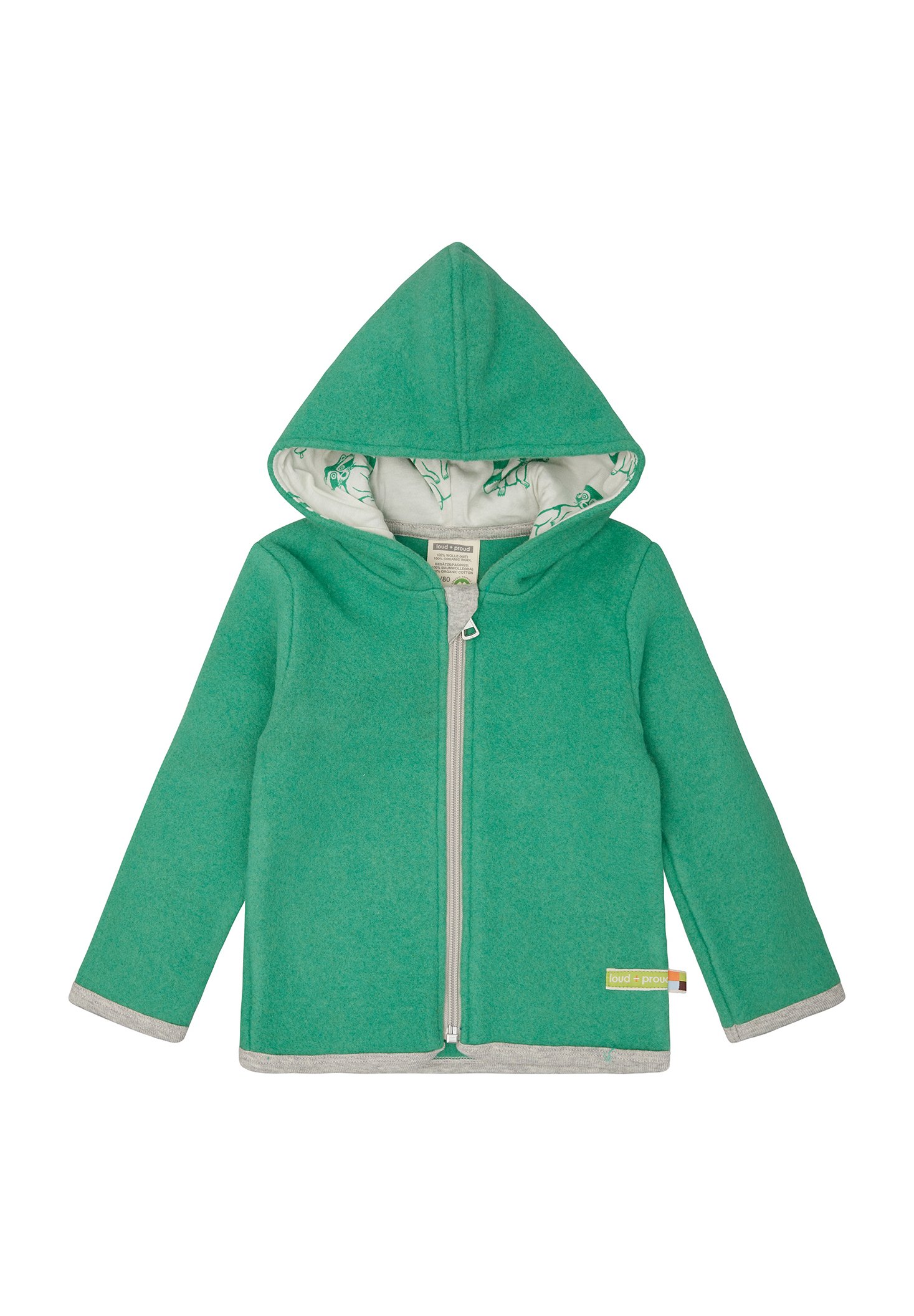 loud proud WOLLFLEECE-JACKE MIT KAPUZE Fleecejacke plant