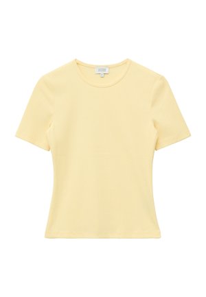 & OTHER STORIES, & OTHER STORIES RIBBED T-SHIRT - Basic T-shirt - light yellow