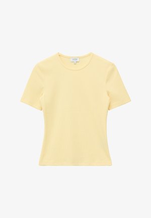 & OTHER STORIES, & OTHER STORIES RIBBED T-SHIRT - Basic T-shirt - light yellow