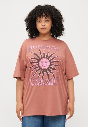 Print T-shirt - brown