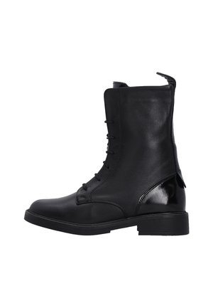Enkellaarsjes met plateauzool - black