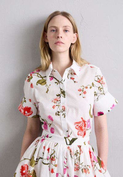 Erdem FLARED CUFF SHORT SLEEVE - Skjortebluser - white