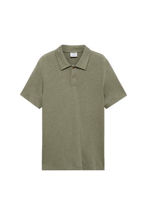 Polo majica u maslinasto zelenoj boji, kratki rukavi, pamuk, tri dugmeta, mekanog tekstura i klasičan polo dizajn.