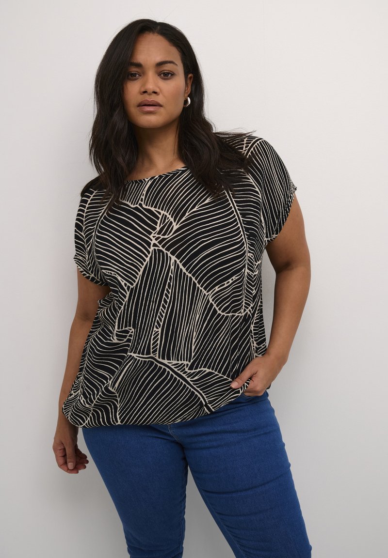 Kaffe Curve AMI STANLEY - Pluus - black turtledove leaf print