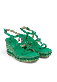 Alma en Pena Sandali con zeppa - verde oscuro