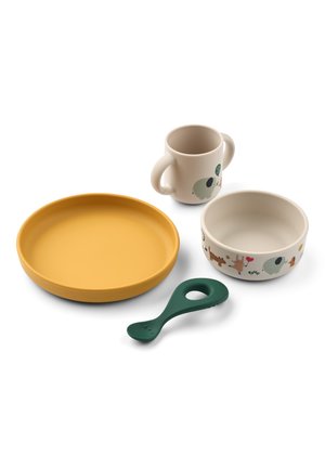 10TH ANNIVERSARY VIVI PRINTED TABLEWARE UNISEX SET - Laste sööginõude komplekt - around the world / sandy