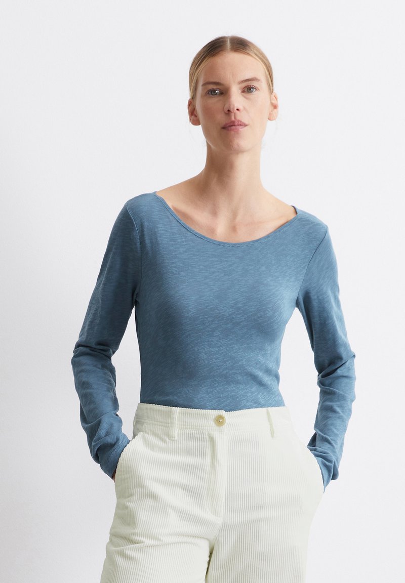 Marc O'Polo BOAT NECK - Pikkade varrukatega topp - hazy blue