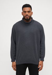 Jack & Jones JJEBASIC ROLL NECK  - Vesta - dark grey melange