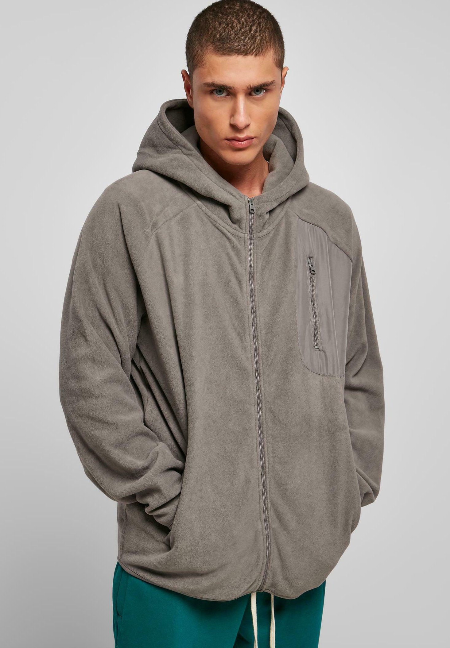 Urban Classics POLAR FLEECE ZIP HOODY Sweat zippé asphalt/gris