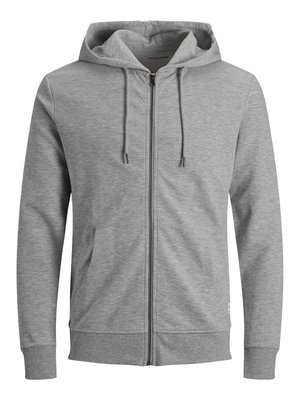 JJEBASIC HOOD - Zip-up sweatshirt - light grey melange