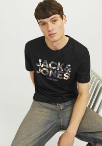 Jack & Jones LOGO RUNDHALS - Tricou cu imprimeu - black