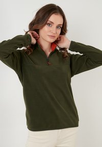 LELA HIGH COLLAR - Fleecetrøjer - khaki
