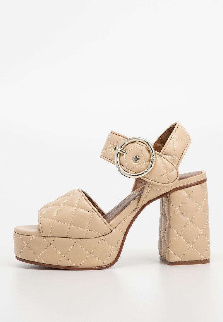 See by Chloé Sandalen met plateauzool beige See by Chloé Sandalen met plateauzool beige