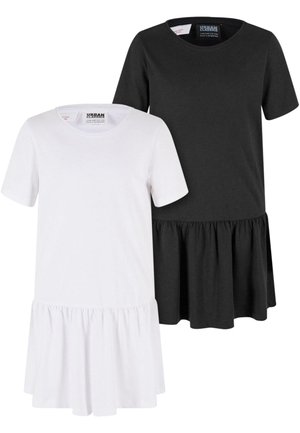 2-PACK - Jersey dress - white+black