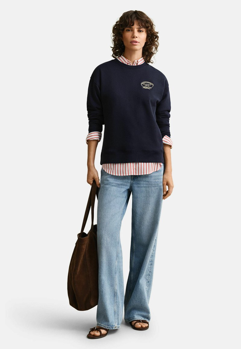 GANT ROPE GRAPHIC - Mikina - evening blue