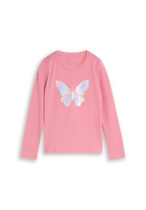 TOM TAILOR, TOM TAILOR T-SHIRT LANGARMSHIRT MIT GLITZER - Langarmshirt - smooth rose