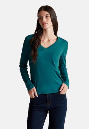 WITH V-NECK - Langarmshirt - green