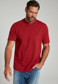 JP1880 GROSSE GRÖSSEN REINE V-AUSSCHNITT - T-shirt basic - burgunderrot