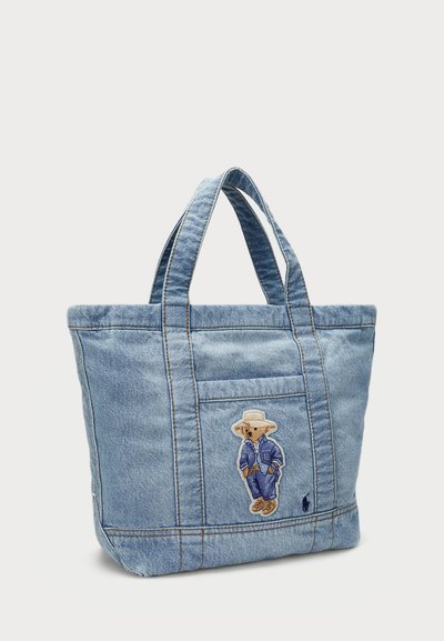 Polo Ralph Lauren POLO BEAR DENIM SMALL TOTE - Torbica - washed denim