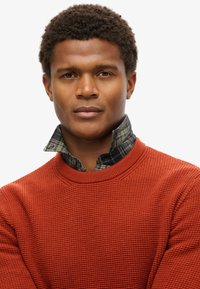 Superdry & Co TEXTURED CREW - Strickpullover - autumnal orange