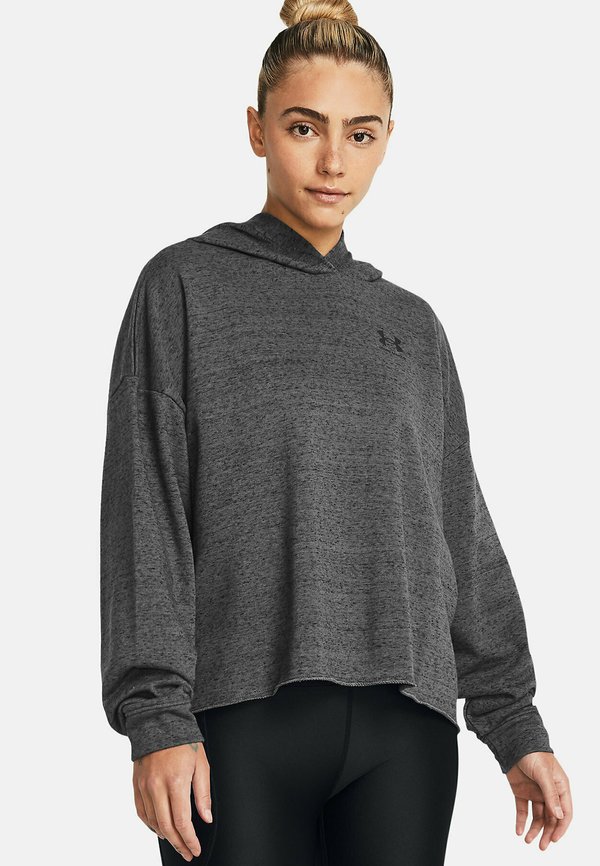 LONG-SLEEVES UA RIVAL OS  - Kapuzenpullover - castlerock full heather