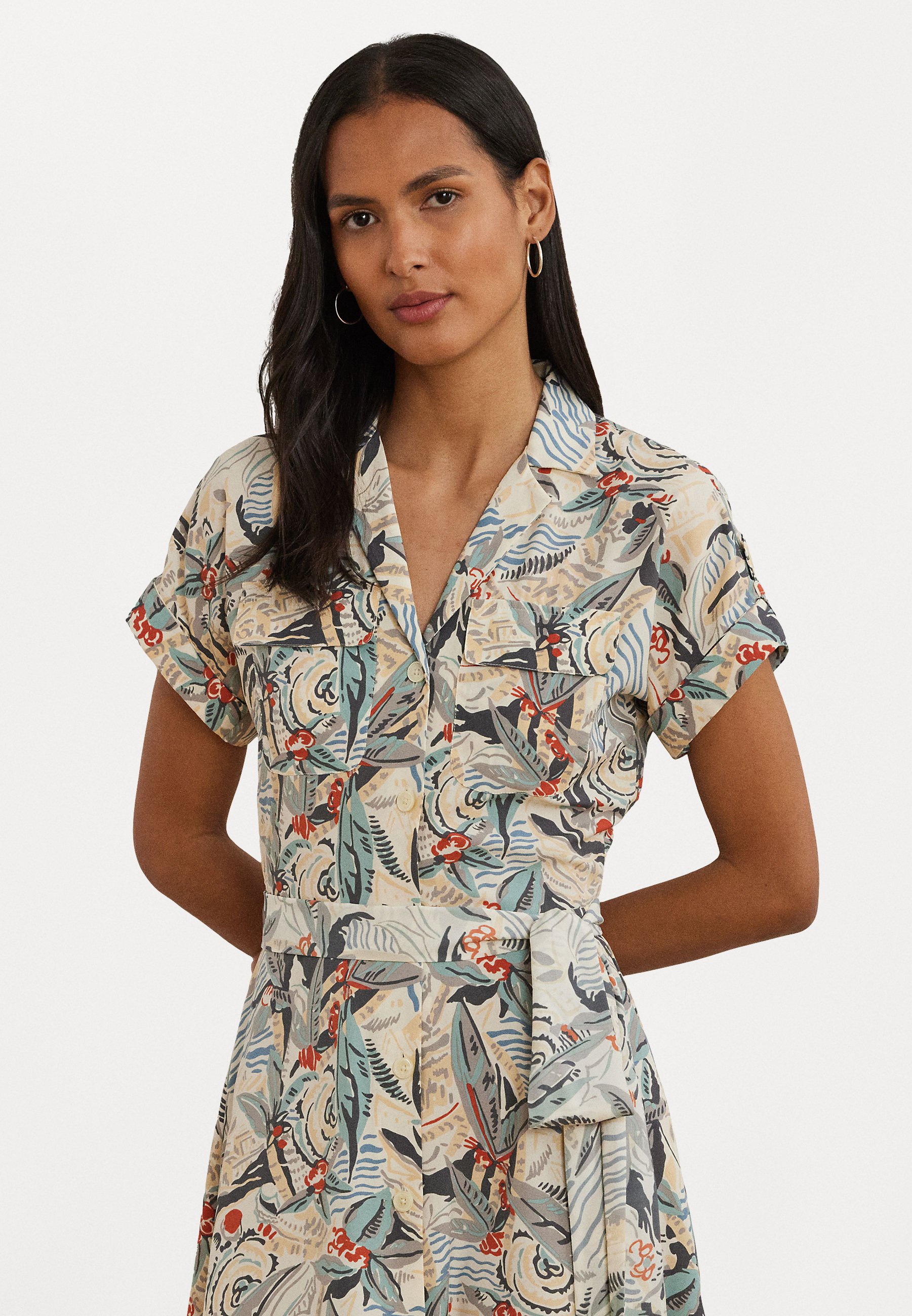 ワンピース LAUREN RALPH LAUREN FRATILLIO SHORT SLEEVE DAY DRESS (53341) Lauren Ralph Lauren FRATILLIO SHORT SLEEVE DAY DRESS - Day