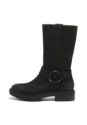 TALL PULL ON   - Platform boots - black suede