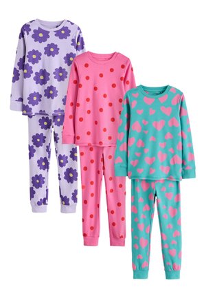 Next REGULAR FIT - SNUGGLE 3 PACK SET - Pizsama szett - pink turq stampy print