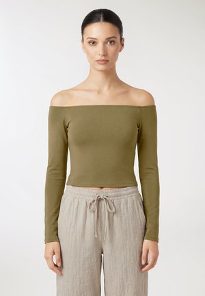 CON SPALLE SCOPERTE - Maglietta a manica lunga - oliva scuro