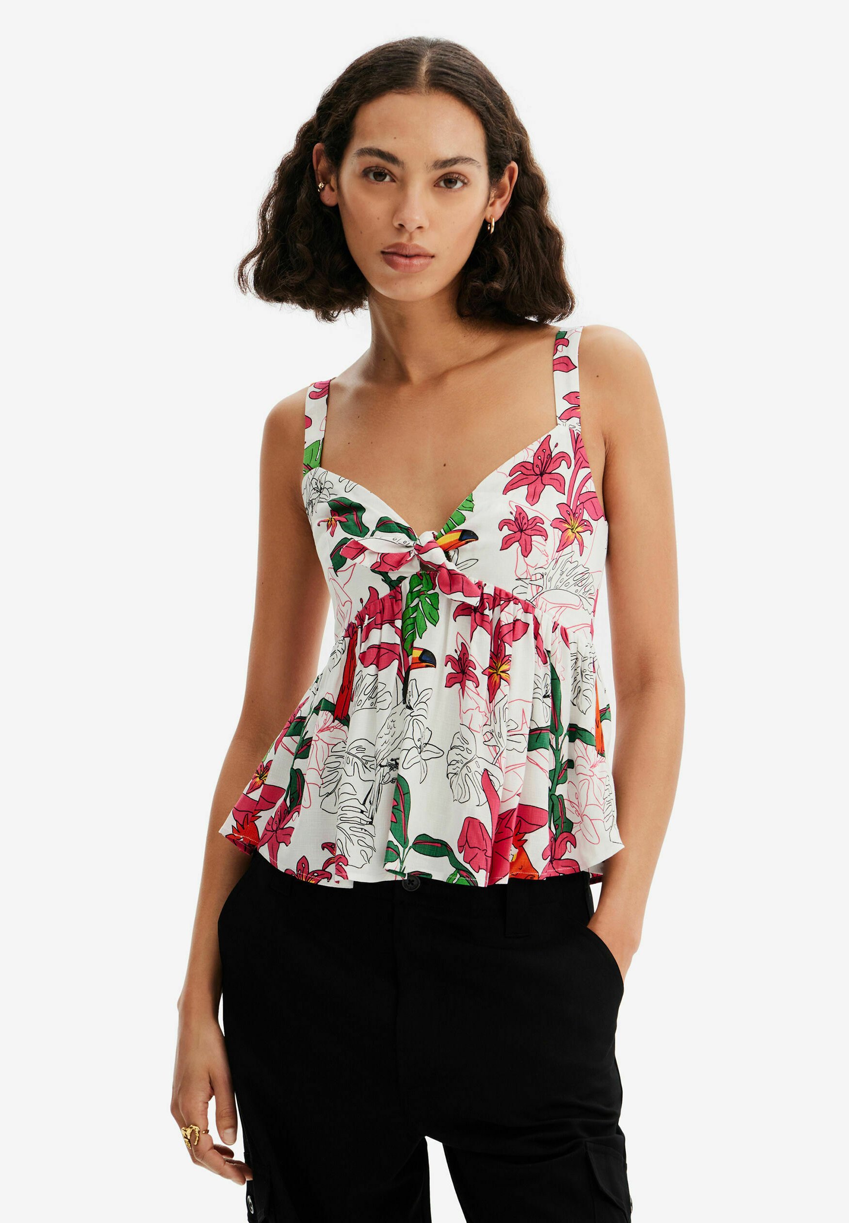 Robe Femme Desigual Julianne - Manches Longues, Imprimé Ethnique, Multicolore - 51% Polyamide, 46% Viscose, 3% Élasthanne