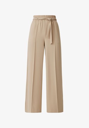 comma LOOSE MIT FLARED LEG - Pantaloni - beige