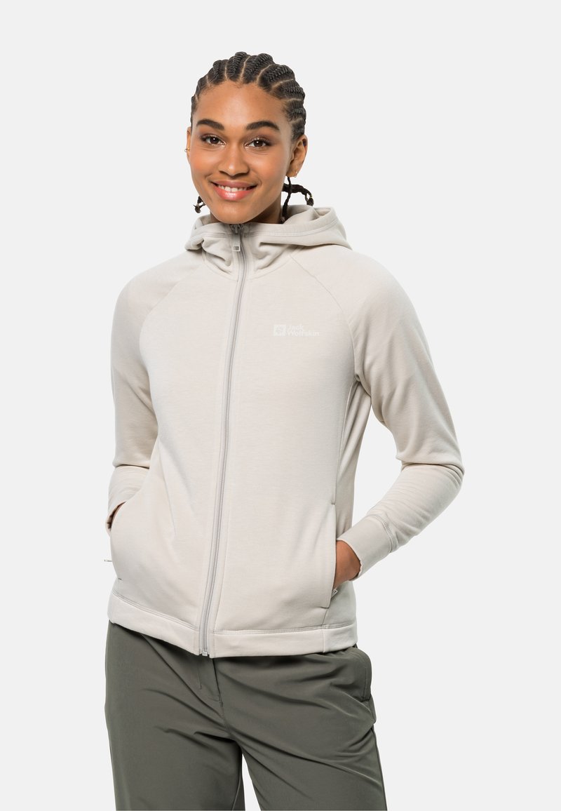 Jack Wolfskin WALDSEE HOODED Fleecejacke winter pearl/hellgrau