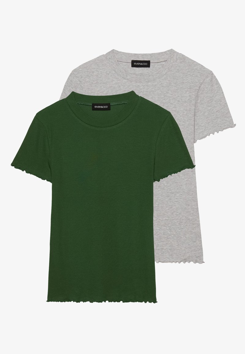 Even&Odd T-shirt basic lichtgrijs gemêleerd