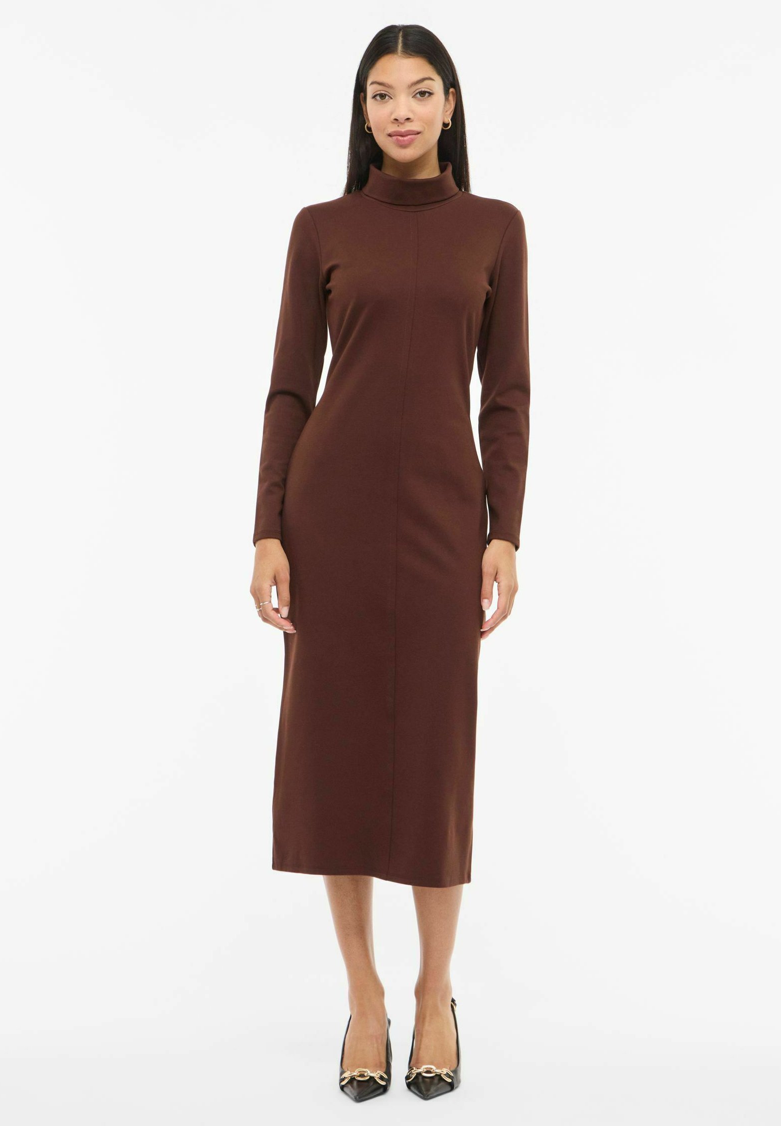 VILA VIEDITH LANGÄRMELIGES - Shift dress - chocolate brown/brown