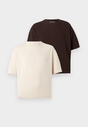 UNISEX - Tricou basic - dark brown/tan