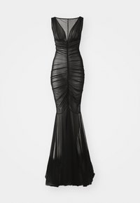 TARA SHIRRED FRONT FISHTAIL GOWN - Pidulikud riided - black
