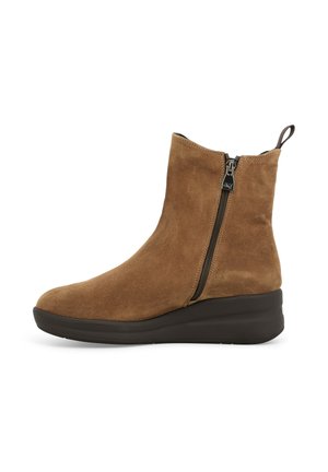 BEATLES ELASTICO ZIP - Stivaletti con la zeppa - sigaro