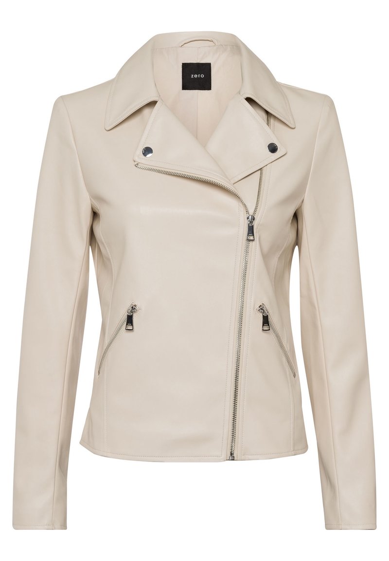 GENERICO Chaqueta De Cuero Sintético Para Mujer Beige