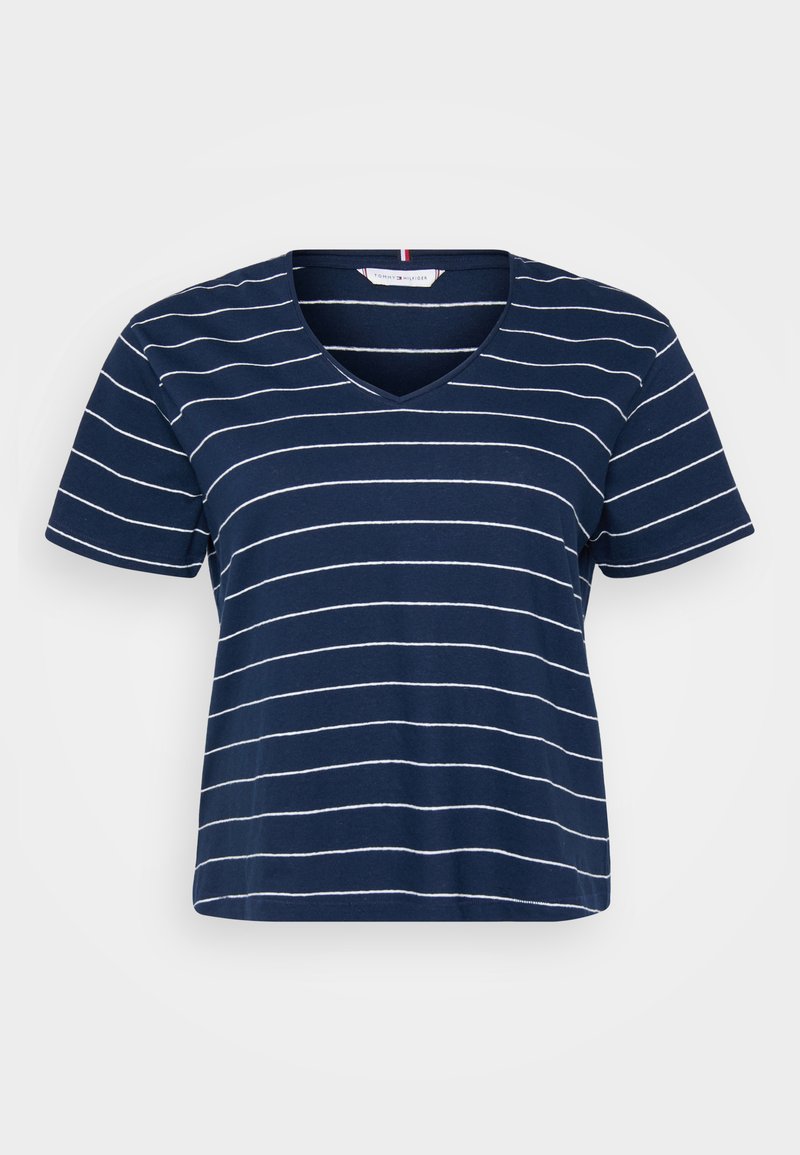 Tommy Hilfiger Curve T-shirt print donkerblauw
