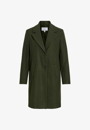 VILA, VICLAUDIA BUTTON COAT - NOOS - Gabardina - forest night