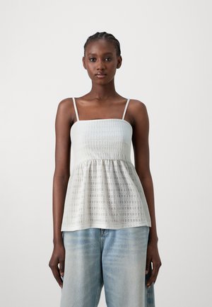 Pieces PCSULLY PEPLUM STRAP - Viršus - bright white