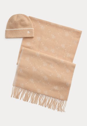 Lauren Ralph Lauren LOGO JACQUARD SCARF AND BEANIE SET - Huivi - classic camel