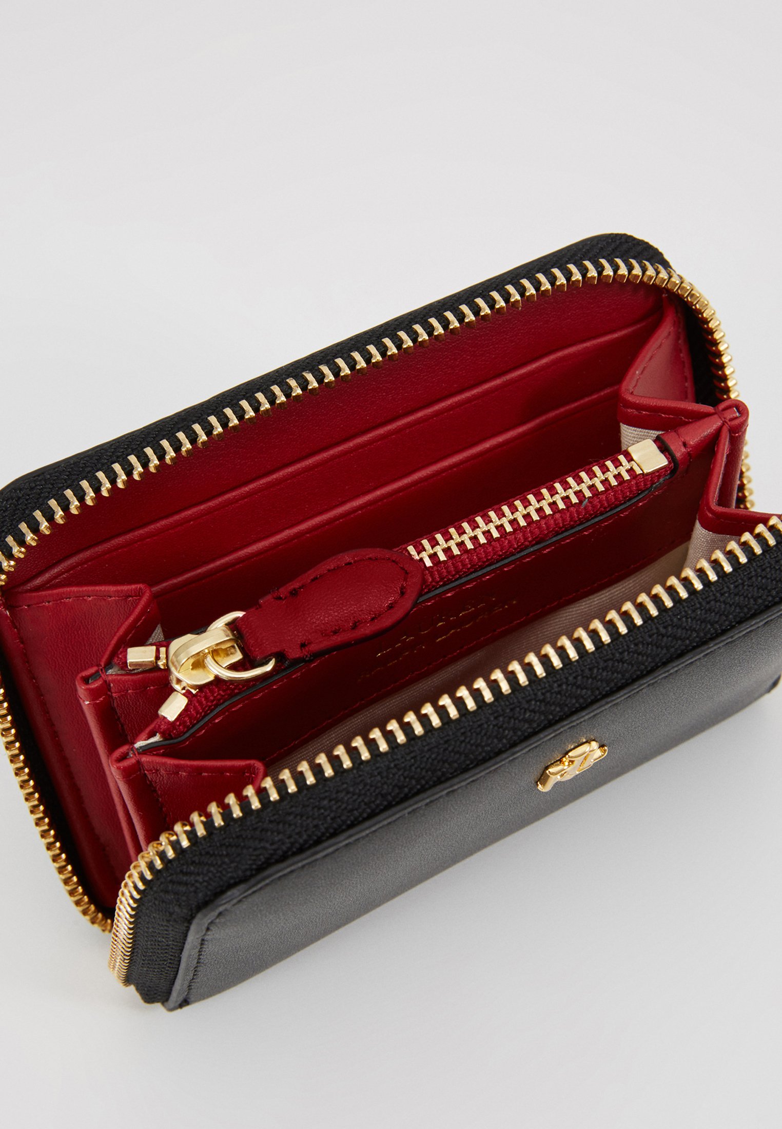 ralph lauren leather continental zip wallet