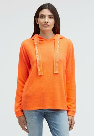 MIT LOGO-TAPE  - Fleecepullover - brilliant orange neon