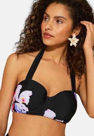 MOULDED CUP - Bikini felső - black iris flower